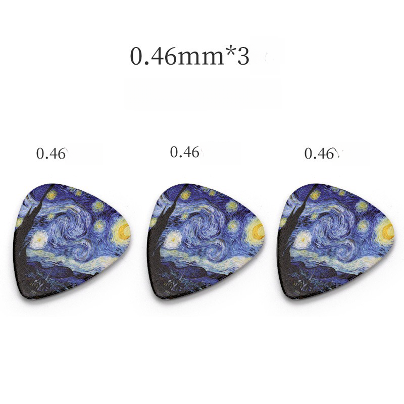 Unique Starry Sky Guitar Picks Folk Guitar Accessories Electric Guitar Plectrums（3 pieces 0.46mm）