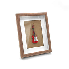 Musiin Miniature Guitar Model Decorative Photo Frame Mini 6 Strings Electric Guitar Musical Instruments Dollhouse Model Home Decoration Photo Frame 8 Inches (Red)