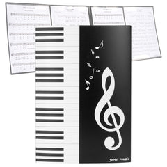 6-Page Piano Sheet Music Folder A4 Tri-Fold Expandable Organizer for Piano Arrangement Music Sheet Files