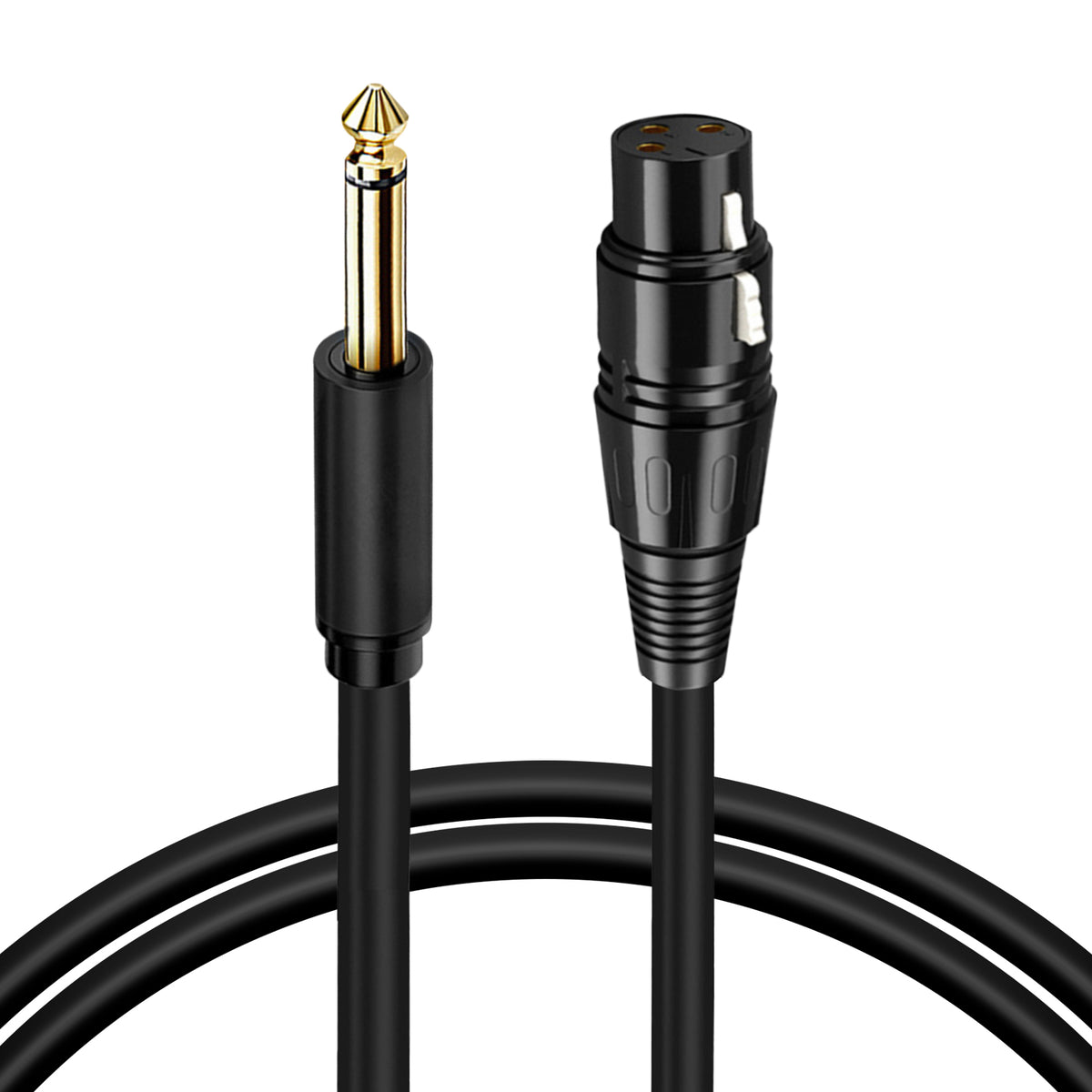 Musiin Premium Quality Female XLR to 1/4 (6.35mm) TS Mono Jack Unbalanced Microphone Cable(3.2 FT/1 Meter)