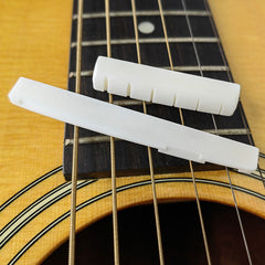 Wooden Guitar String Pillow Pure Cow Bone Guitar Pillow Upper and Lower Bridge Set White Cow Bone String Pillow Kit Guitar Accessories Musical Instruments（DJ-11 nut 43*6*9mm）