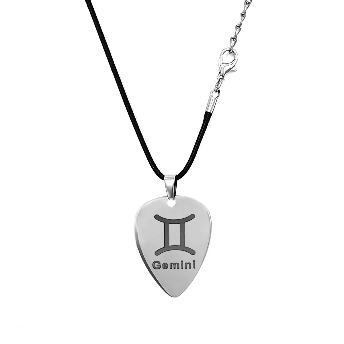 Musiin Guitar Pick Necklace Stainless Steel 12 Constellation Picks Pendant Necklace Music Jewelry for Men Women Gift (Gemini)