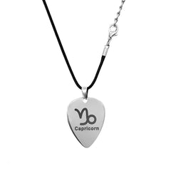 Musiin Guitar Pick Necklace Stainless Steel 12 Constellation Picks Pendant Necklace Music Jewelry for Men Women Gift (Capricorn)