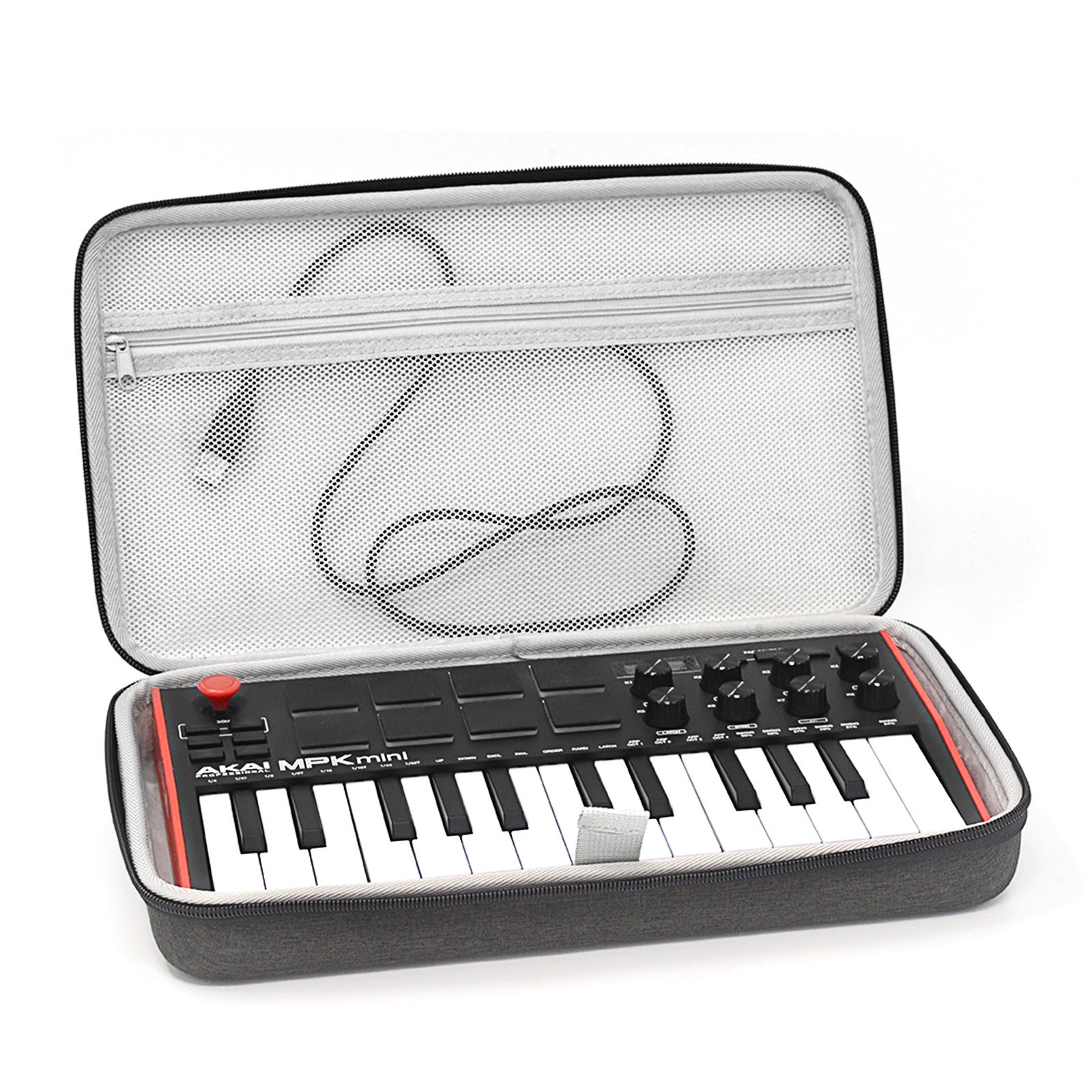 Musiin Premium Velvet Keyboard HardCase Compatible with AKAI Professional MPK Mini MK3 case MIDI Controller cover (Grey)