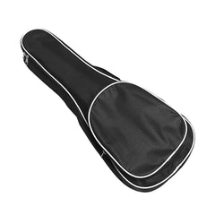 21 Inch Ukulele Case Backpack Straps Gig Bag Case Storage For Travel Performance Concert Show (Black with White Edge)