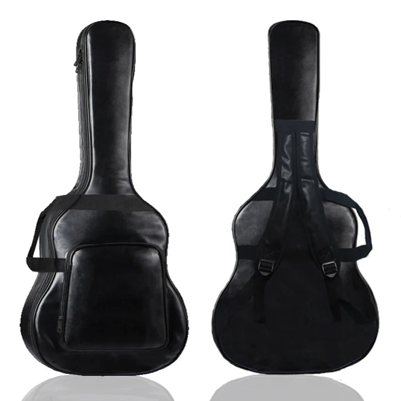 Funda para guitarra folk Funda de cuero para guitarra de 41 pulgadas Mochila para guitarra de madera resistente al agua con doble hombro engrosado Estuche para instrumentos de 40 pulgadas Accesorios para cajas