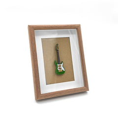 Musiin Miniature Guitar Model Decorative Photo Frame Mini 6 Strings Electric Guitar Musical Instruments Dollhouse Model Home Decoration Photo Frame 8 Inches (Green)