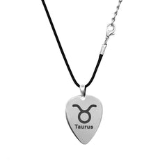 Musiin Guitar Pick Necklace Stainless Steel 12 Constellation Picks Pendant Necklace Music Jewelry for Men Women Gift (Taurus)