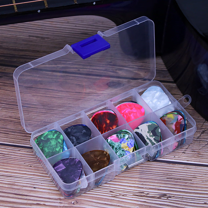 100 Pieces Colorful Guitar Picks Guitar Plectrum Set Folk Guitar Accessories with Storage Box（Iron box-packed in three thicknesses, 100 pieces）