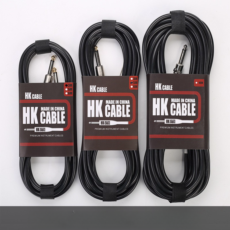 Electric Guitar Dedicated Cable Wooden Guitar Bass Sound Connection Cable 3m 5m 10m Audio Cable Instrument Accessories（HK black leather 5 meters）