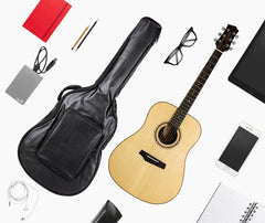 Funda para guitarra folk Funda de cuero para guitarra de 41 pulgadas Mochila para guitarra de madera resistente al agua con doble hombro engrosado Estuche para instrumentos de 40 pulgadas Accesorios para cajas