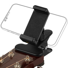 Musiin Soporte para teléfono con cabeza de bajo para guitarra, soporte para transmisión en vivo, clip adecuado para teléfonos inteligentes iPhone Samsung (soporte para teléfono con cabeza de guitarra)