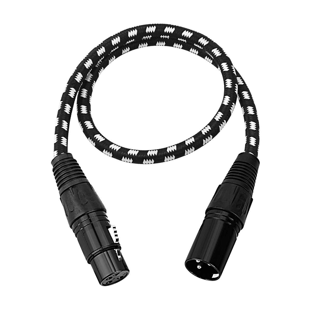 Cable de audio XLR de 0,5 m para micrófono profesional, interfaz de audio, cable de audio trenzado Canon para escritorio, estudio, grabación de audio (blanco y negro)