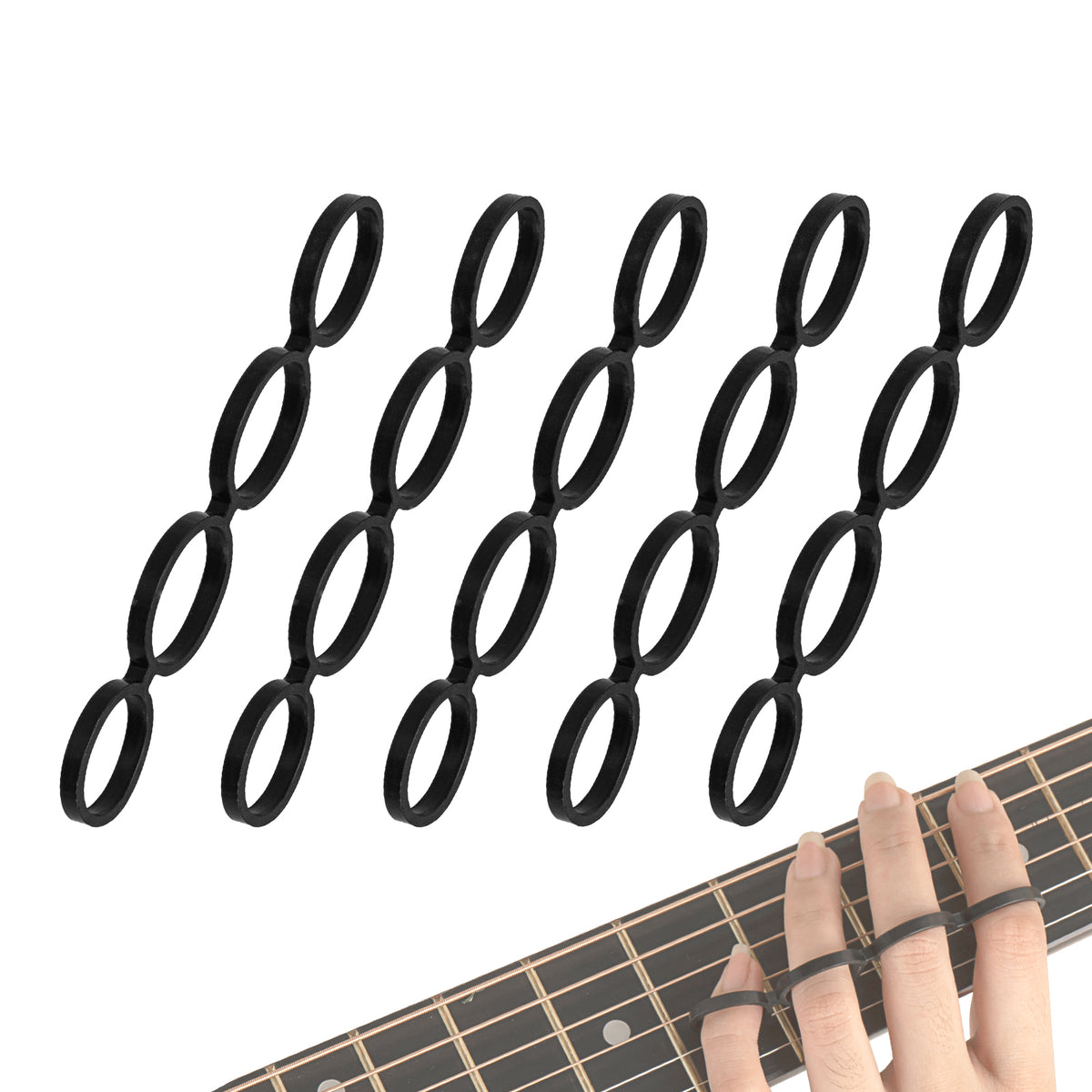 Musiin Ejercitador de Dedos para Todos los Instrumentos Tensión Ajustable Mejora de la Destreza Entrenador de Fuerza de Agarre Ejercitador de Dedos de Guitarra para Aumentar la Velocidad 5 Paquetes