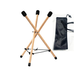 Musical Instrument Accessory Hollow Drum Disc Stand Wooden Rack Collapsible Storage Shelf Hollow Drum Stand Solid Wood Drum Rack Drumsticks（Beech Medium + Storage Bag）