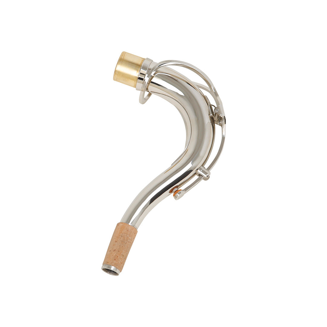 2.75cm Alto Saxophone Bent Neck Silver Brass Bb Saxophone Neck Accessory（silver）