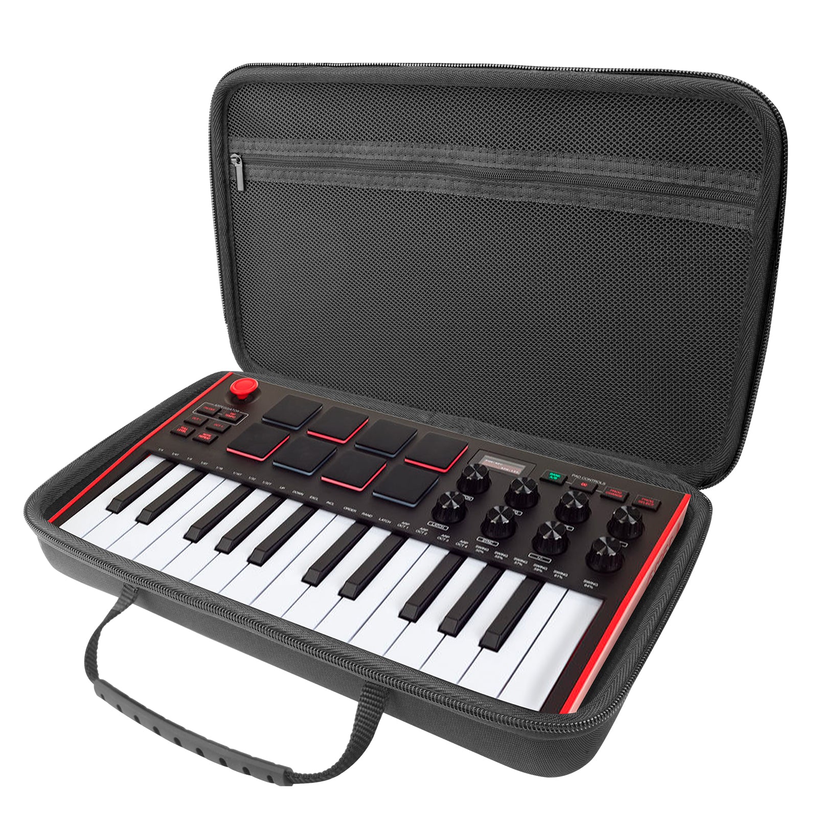 Musiin Premium Velvet Hardshell Case Compatible with AKAI Professional MPK Mini MK3 MIDI Controller Keyboard cover(Black)