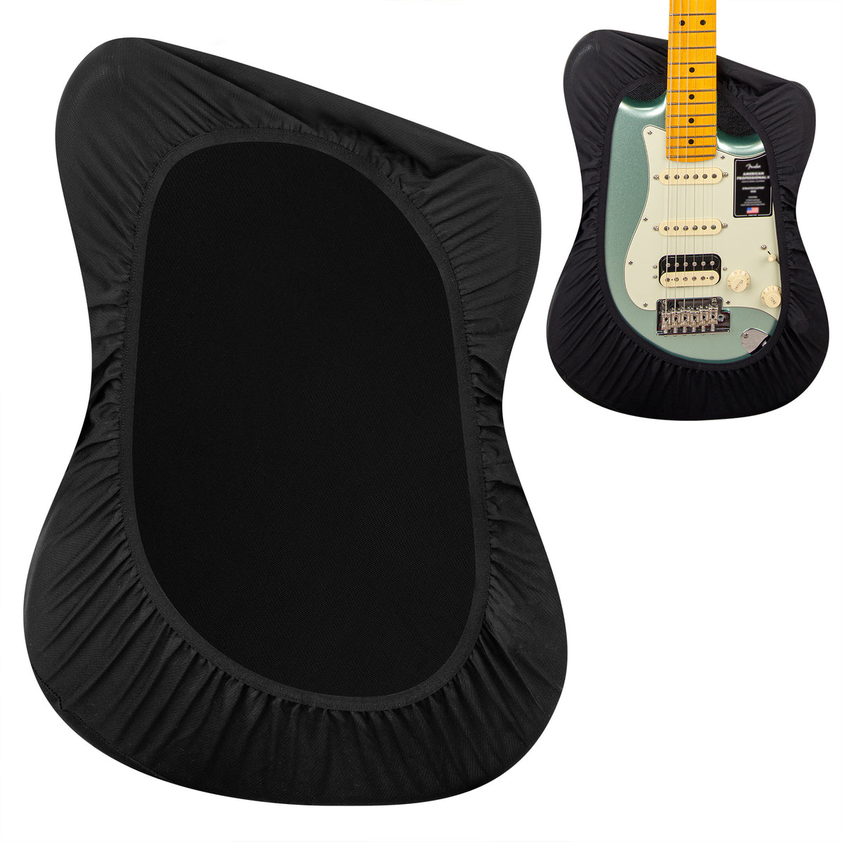 Musiic Guitar Cover, Premium Black Stretchy Fabric Guitar Dust Cover, Portable Sleeve cover Protect for Electric Bass Guitars