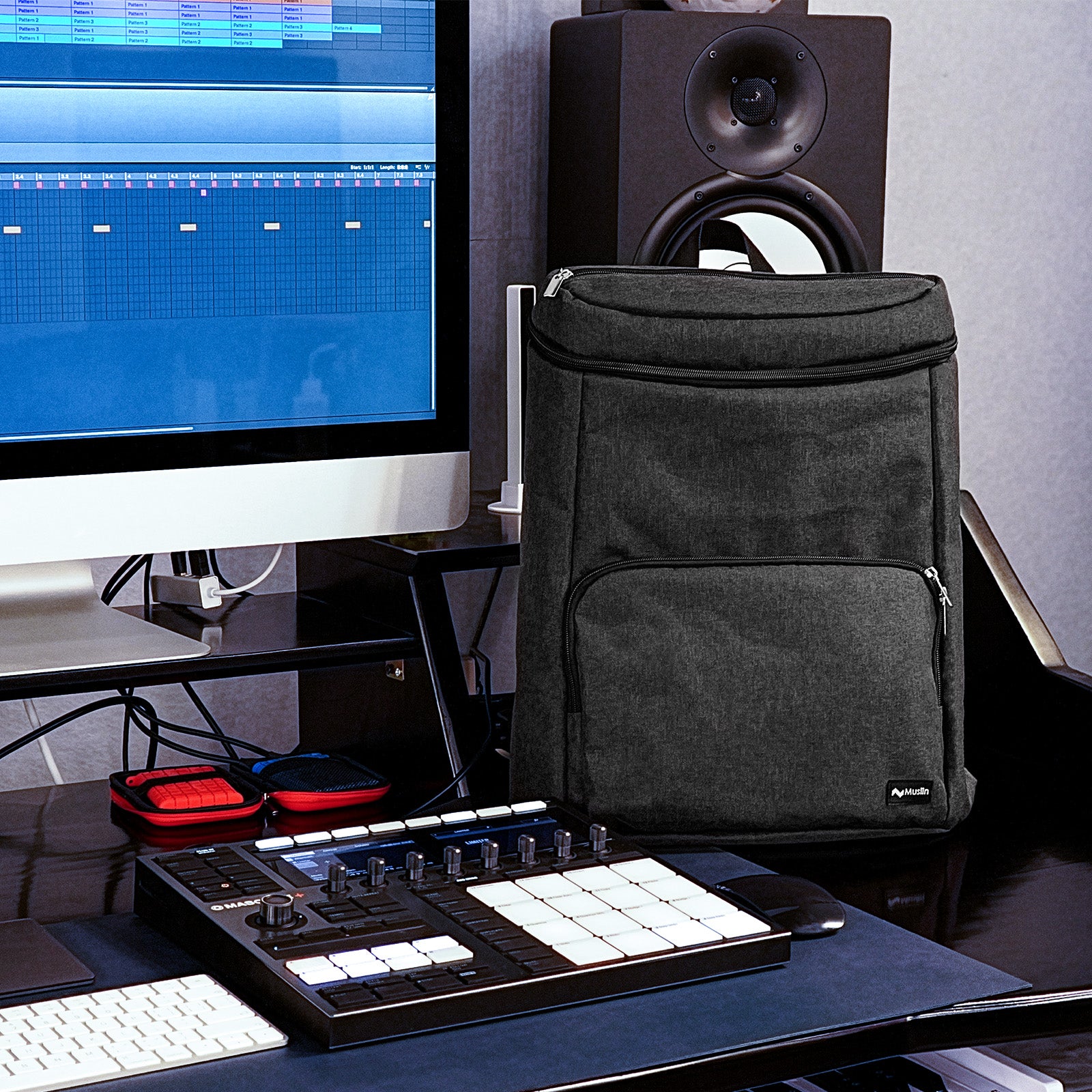 Musiin Premium Backpack Compatible with Native Instruments Maschine+plus Ableton Push3 case Ultimate Protection and Portability for Your NI Maschine MK3 Drum Controller Analog Device Cover