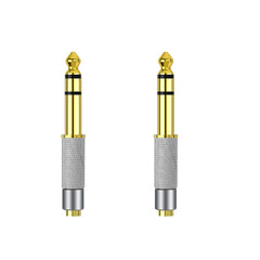 6.35mm (1/4 Inch) Male to 3.5mm (1/8 Inch) Female Stereo Audio Jack Adapter, Gold Plated Male to Female Plug Adapter for Audio Devices (2 Packs)