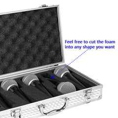 Musiin Pro Medium Size Audio Device Microphone Carrying Case, Customizable case with Pre-Diced Foam, Aluminum Alloy Sturdy Build, Ideal Compatible with Audio Device Wireless Mic System Storage cover