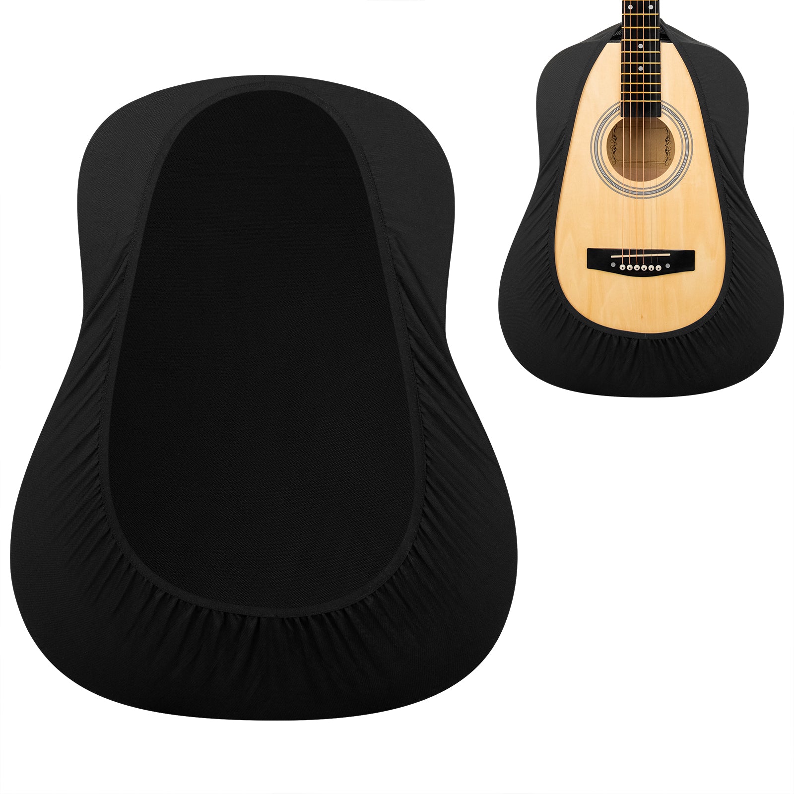 Musiin Premium Black Dust Cover for Acoustic and Bass Guitars - Tailored Protection compatible with Fender Gibson Martin Taylor Donner Acoustic Bass Guitars（AG-L）