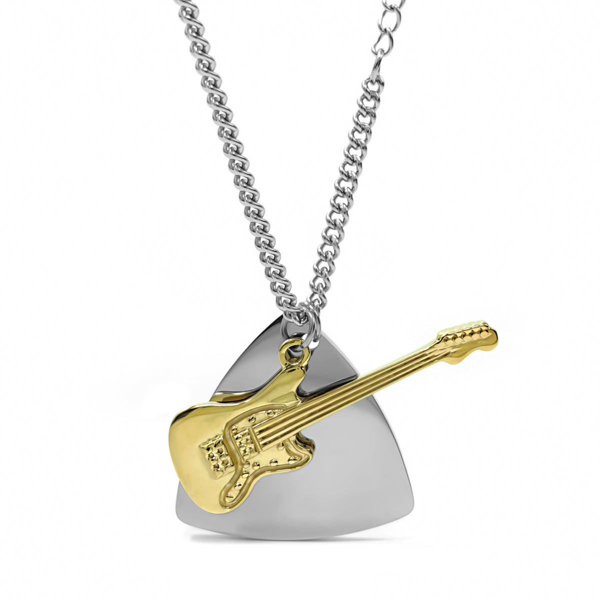 Musiin Beautlace Guitar Pick Necklace for Men and Women(GoldGuitar)